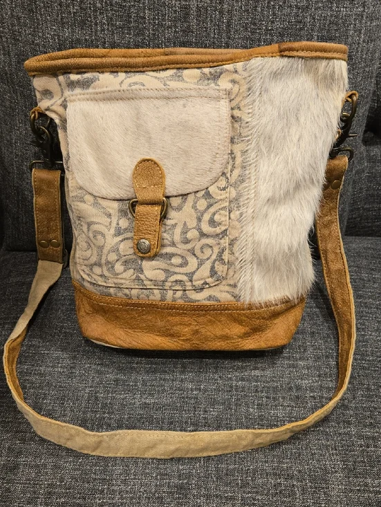 Myra Bag Leather And Cotton Purse