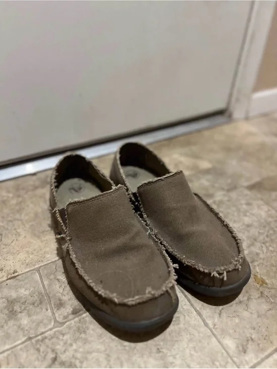 CROCS Men's Frayed Canvas Slip-On Loafers in Olive 🫒