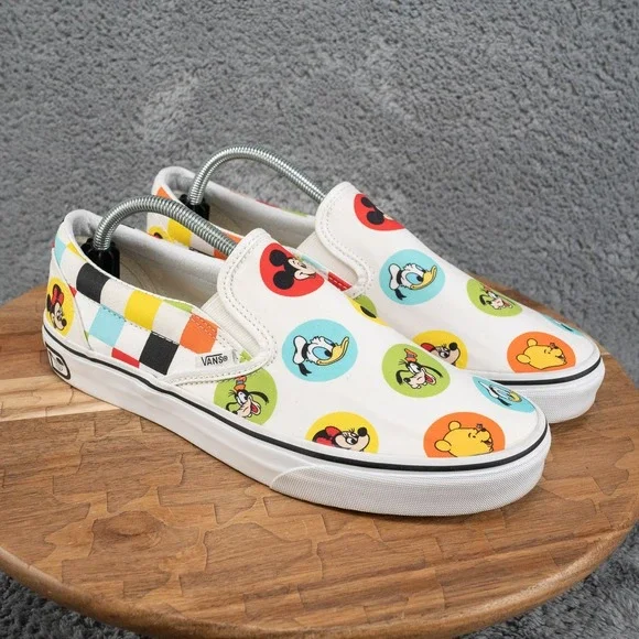 Vans x Disney World Slip-on Disney Character Button - Size M 10 / W 11.5