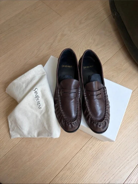 Saint Laurent - PARIS BROWN - LE LOAFER supple in matte leather - 43.5 FR