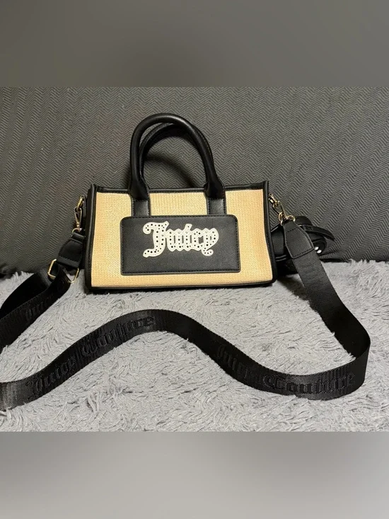 Juicy Couture Mini Tote Natural/Liquorice Crossbody Bag