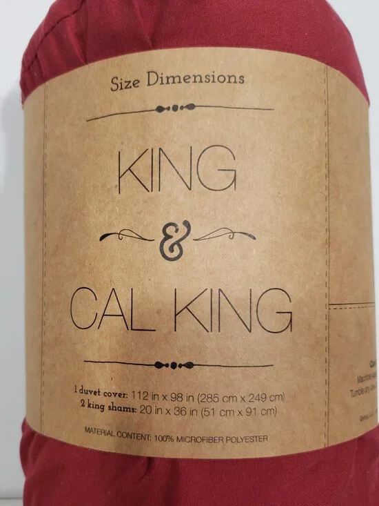 ienjoy  NIP  Burgundy King / California King Size Duvet & Pillow Shams