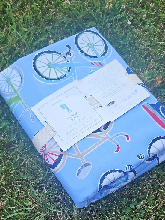 NWT!!! PBKids Bicycle Duvet Cover, Full/Queen