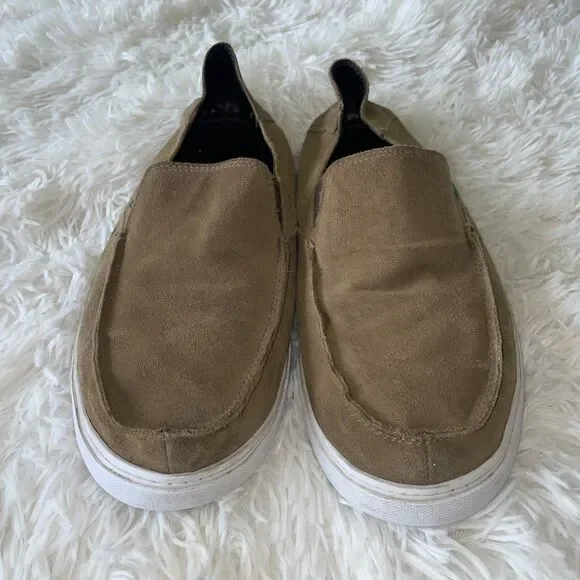 Sanuk Vagabond Sidewalk Surfer Men’s 9 Tan Brown Slip On Comfort