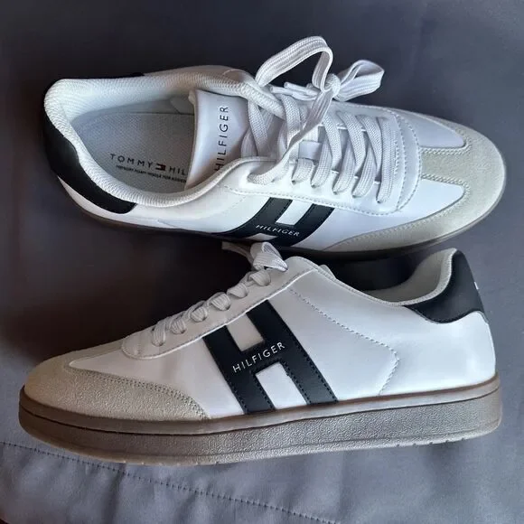 Tommy Hilfiger 11 M Logo Skater  Men’s Shoes Skateboarding White Leather TMLERGE