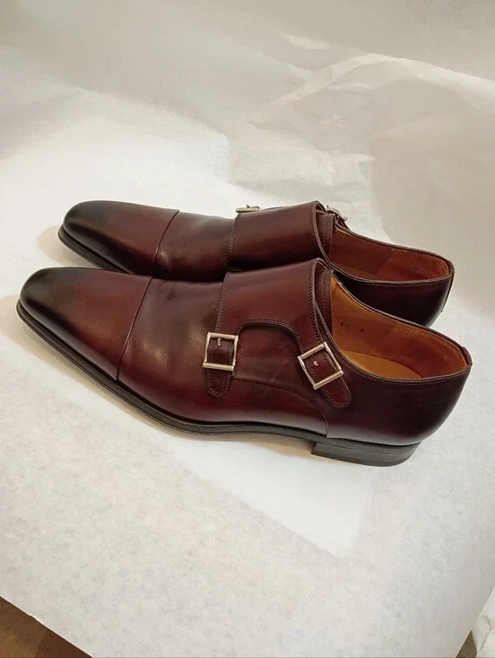 Magnanni Double Monk Strap  Luxury Leather 10M