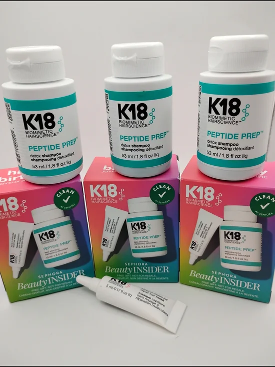3K18 Sephora Beauty Insider, 3 K18 Peptide Prep Detox Shampoo, & 1 K18 Hair Mask