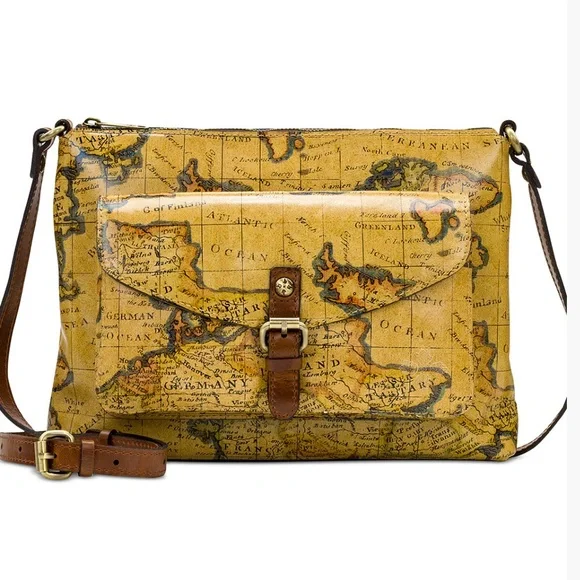 Patricia Nash Kirby EW Leather XBODY. European Map.