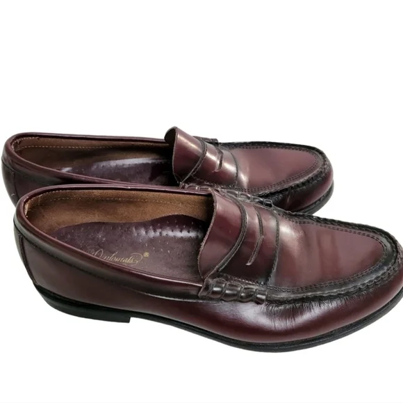 Diplomats Leather Burgundy Classic Penny Loafers Size 9.5D