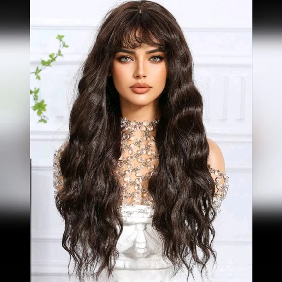 SALE  ** BRAND NEW ** Elegant Brown Wavy Hair Wig