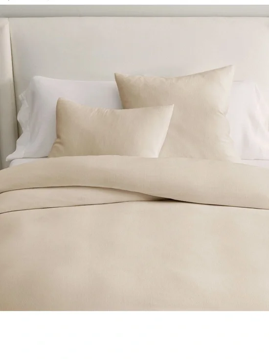 Pottery Barn Cozy Cloud Velvet Duvet Cover shams queen  oatmeal