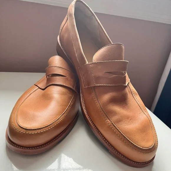 Adelante Luca Chestnut Tan Leather Penny Loafers Size‎ 16D