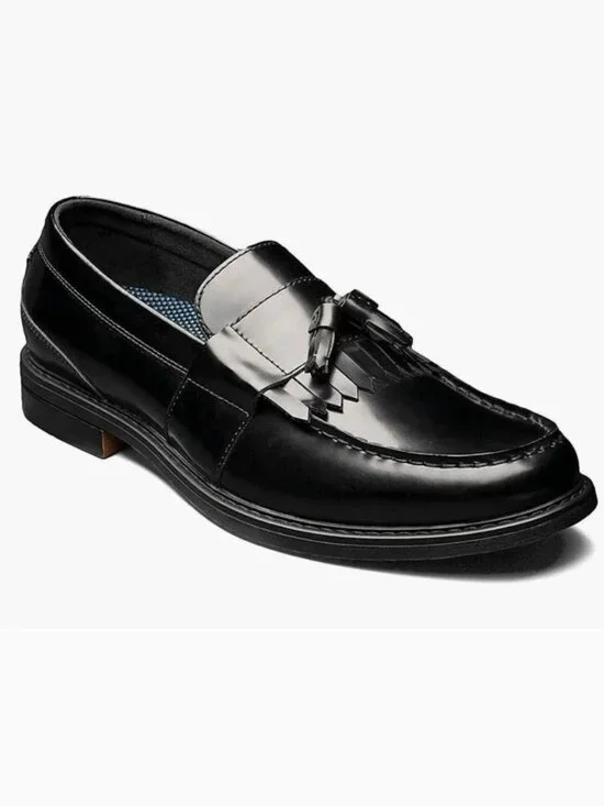 Nunn Bush Leather Tassel Loafers Men’s Sz 9‎ Black Slip-On Comfort Formal Shoes