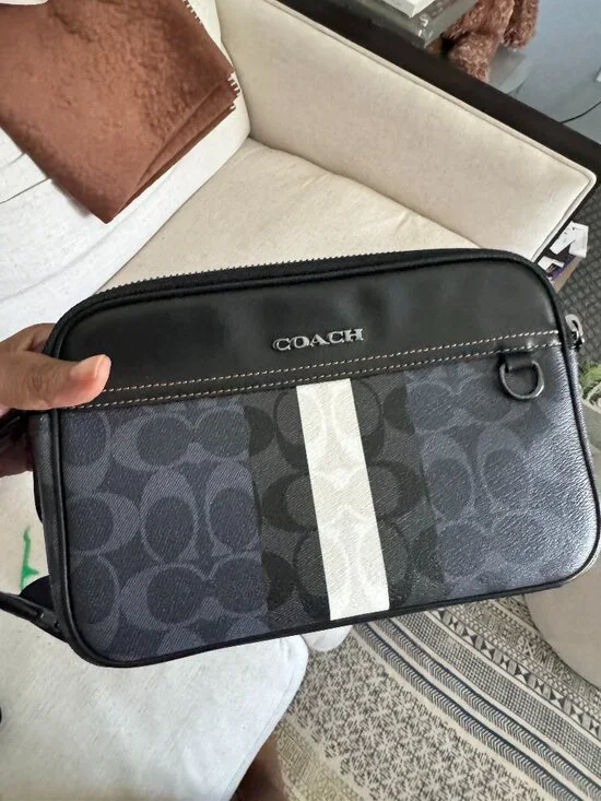 NEW NWT Coach Graham Crossbody in Blocked Signature Canvas w/Varsity Stripe