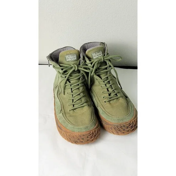 Hybrid Green Label Disruptor Men's High Top Sneakers Olive Green Size 10