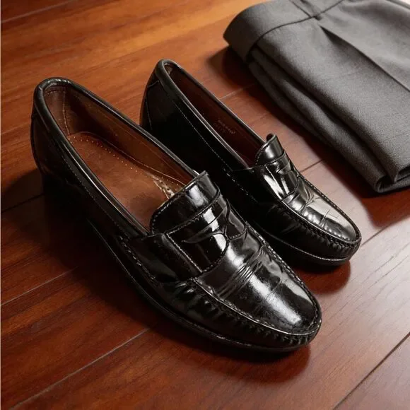 Allen Edmonds men’s Classic Black Leather Loafers Walden size 9B