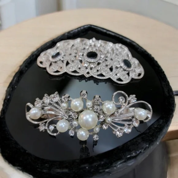 Pair of Rhinestone Studded Barrettes