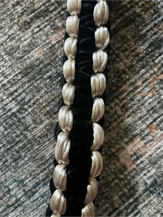 Braided Black and Neutral Strap Accent