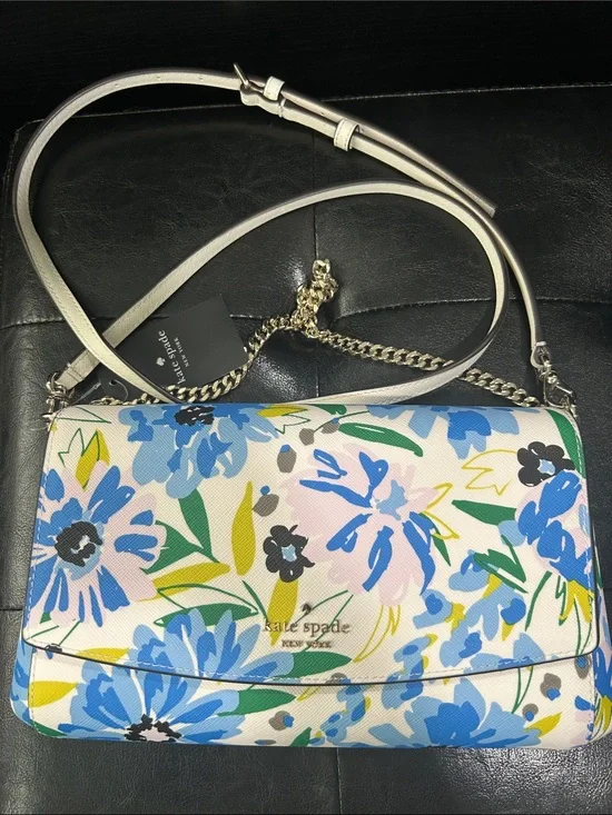 kate spade Floral Crossbody Bag in Blue, White, Green