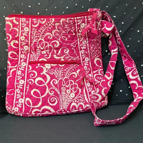 Vera Bradley Hipster Crossbody Twirly Bird Pink Retired 2010-2011