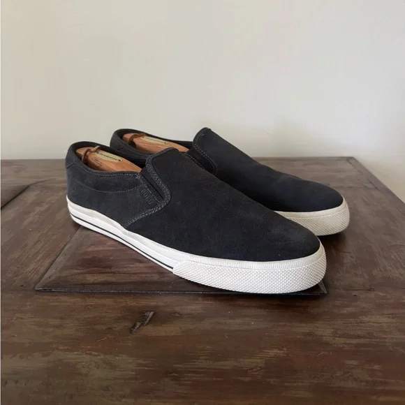 Polo Ralph Lauren Vaughn Slip II‎ black suede slip on sneakers shoes men’s 13