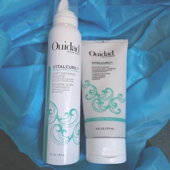 Ouidad VitalCurl+ Hair Styling Duo Set White Spiral Curls Mousse & Gel-Cream