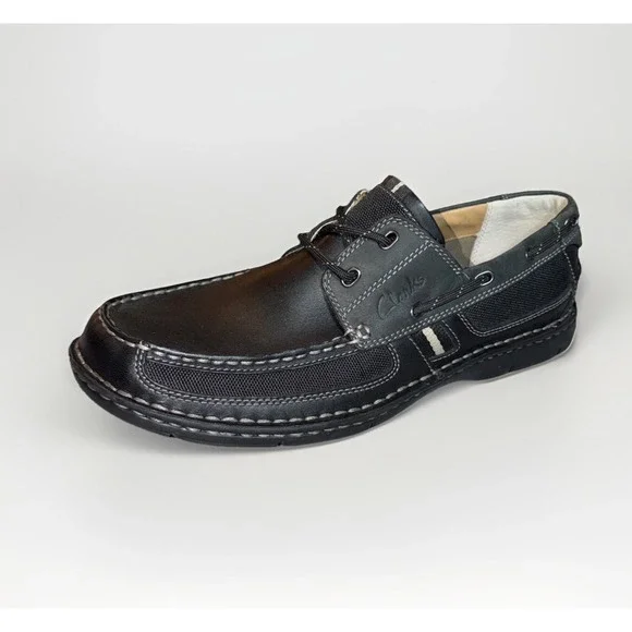 Clarks XTR Lite Men's Black Leather Loafers Size‎ 9M Slip On Comfort Shoes