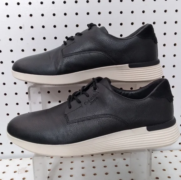 Calvin Klein Men's Black Shoes Sneakers Comfort Footbed Lace-up Zs 9.5 US
