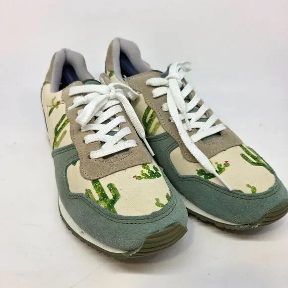 Inkkas Prickly Jogger Multicolor Green Cactus Athletic Shoes Mens 10 -Womens 12