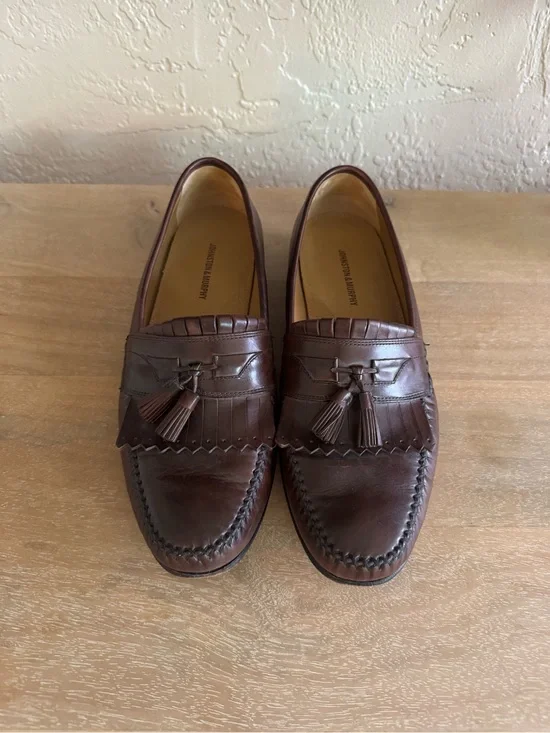 Men's Brown Leather Tassel Kiltie Loafers