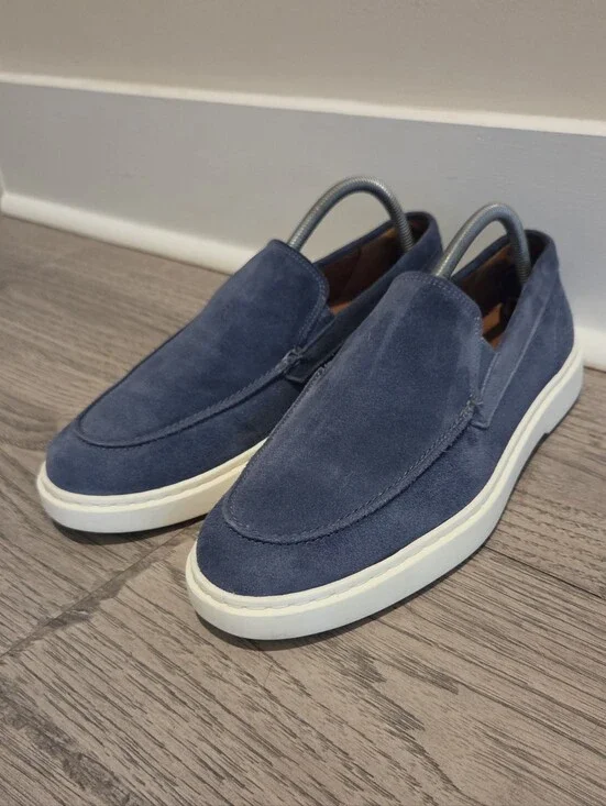 Allen Edmonds Hayes Blue Suede Slip-On Loafers Shoes - Size 8 D