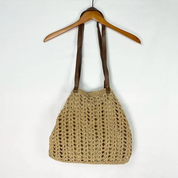 Vintage St. John Bay Paper Straw Beach Tote Bag‎ Shoulder Bag Boho Bohemian