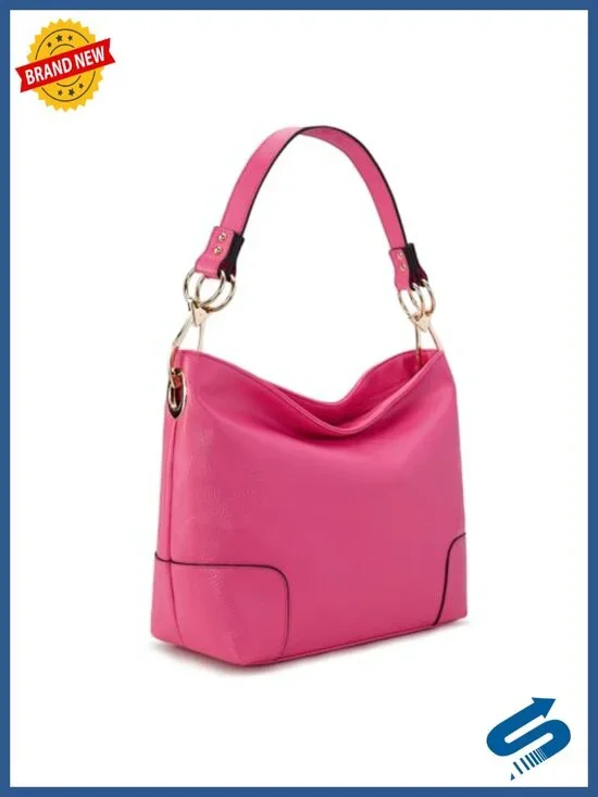 Faux Leather Hobo Bag Top Handle Satchel Shoulder Purse Bucket Handbag