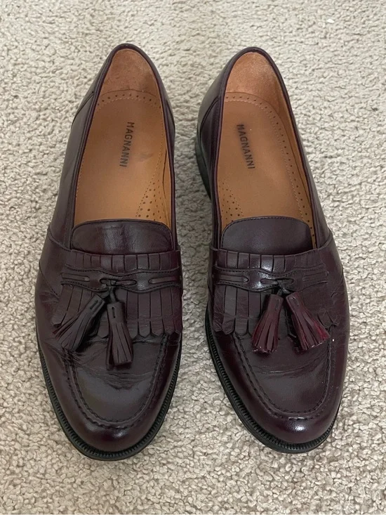 Men's Magnanni Dress Loafer 9341 Burgundy Tassels Kiltie Size 10 W Made in Spain