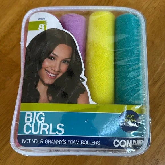 ❤️🎁New Conair Big Curls Roll and Go Foam Rollers Easy and Quick Curls BTS