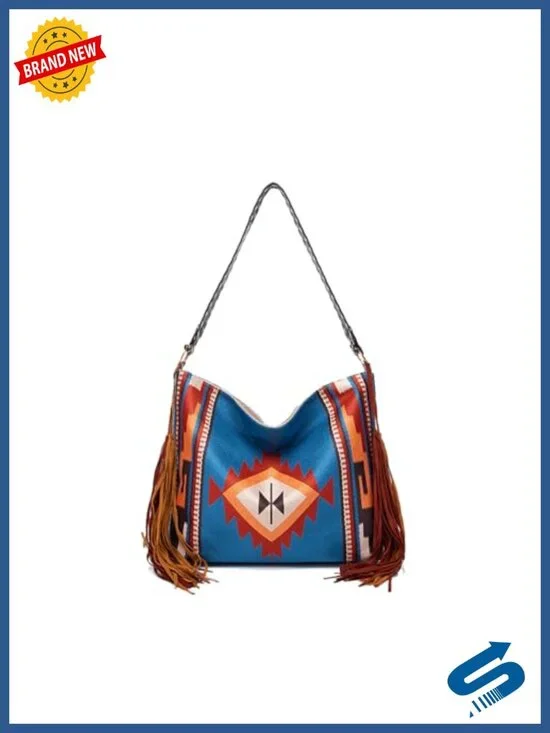 Canvas Fringe Tassel Hobo Crossbody Bag Shoulder Satchel