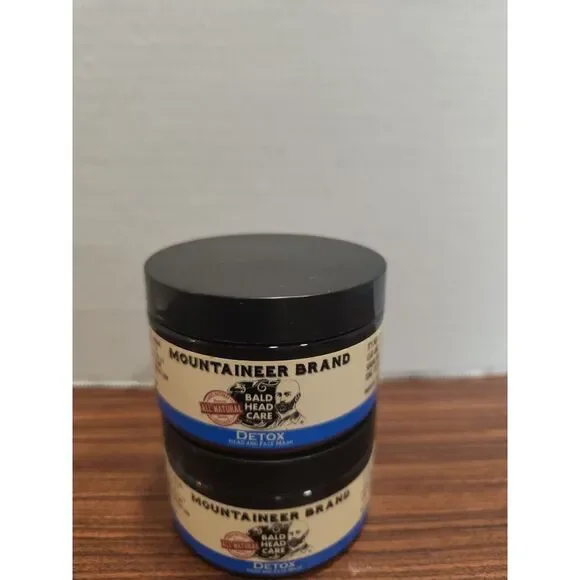 2 -‎ 4 oz Mountineer Bald Head Care Detox Head and Face Mask
