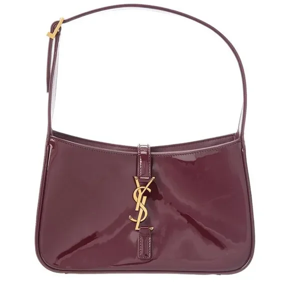 Saint Laurent Le 5 A 7 Patent Hobo Bag, Red