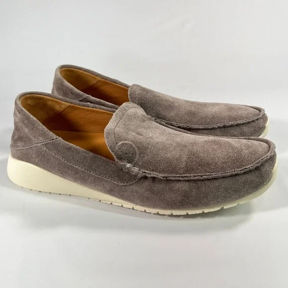 OluKai Ka'a Loafer Men's 11 Fog Gray Suede Slip‎ On Shoes Coastal Casual Comfort