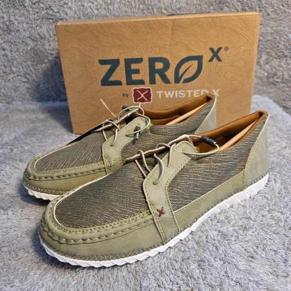 Twisted X Zero-X Aloe Green Casual Moc Toe Shoes Mens 10 NEW‎ MZX0009