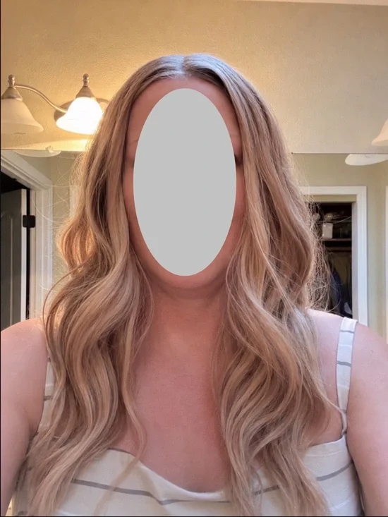 16” Long Layered Synthetic Women's Wig — Light Blonde W/Highlights