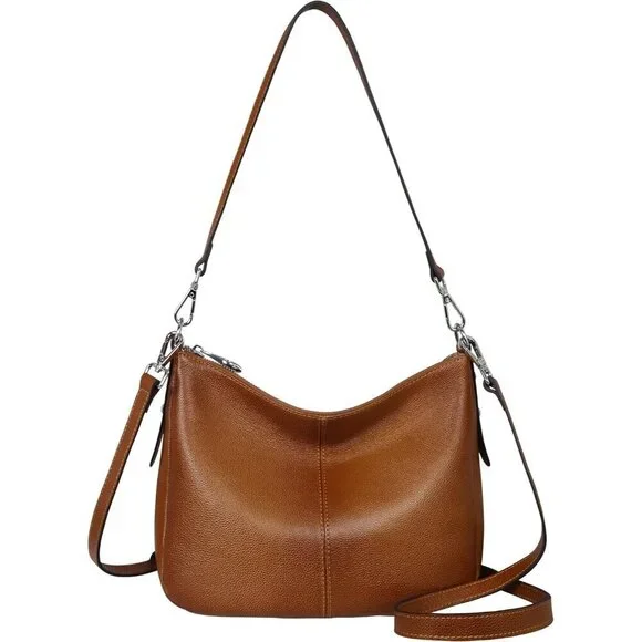 Women's Leather Crossbody Hobo Bag Lightweight with Adjustable Straps