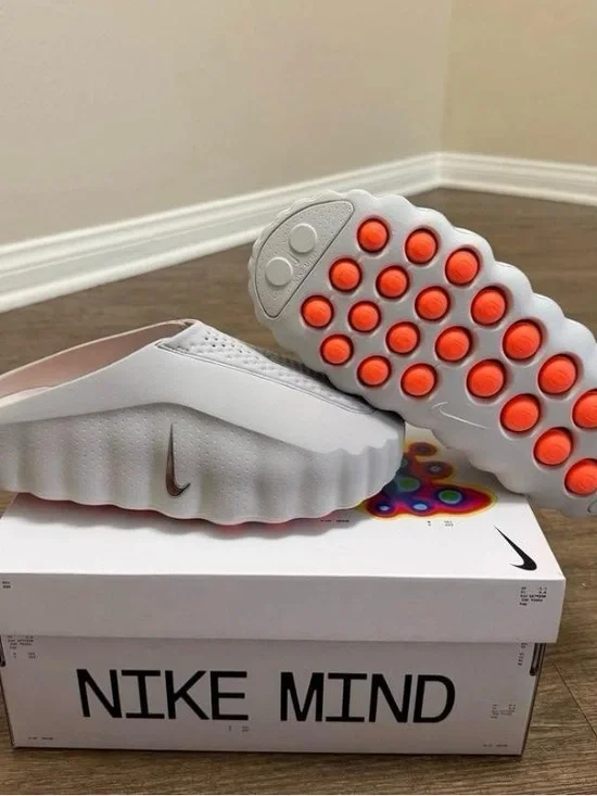 Nike Slide Sandals with Bright Orange Sole Dots