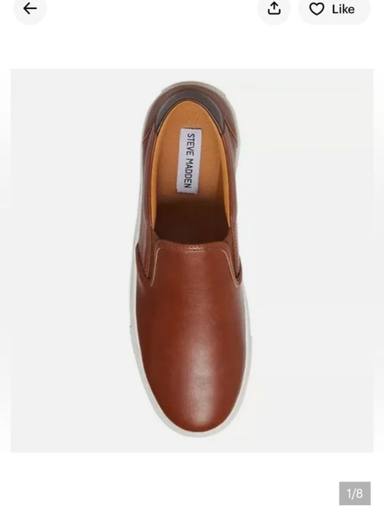 Steve Madden Men's Colemen  Chestnut Brown Slip-On Loafer Sneakers NEW
