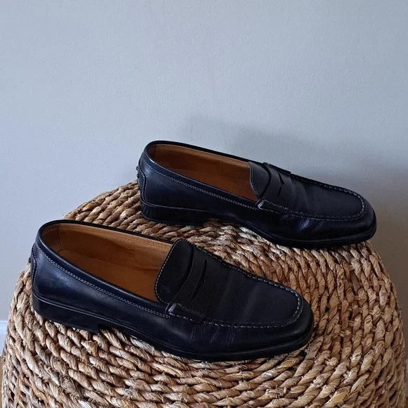 TODS Mens‎ Classic Dress/Luxury/Formal Black Leather Penny Loafers EU40/US7.5