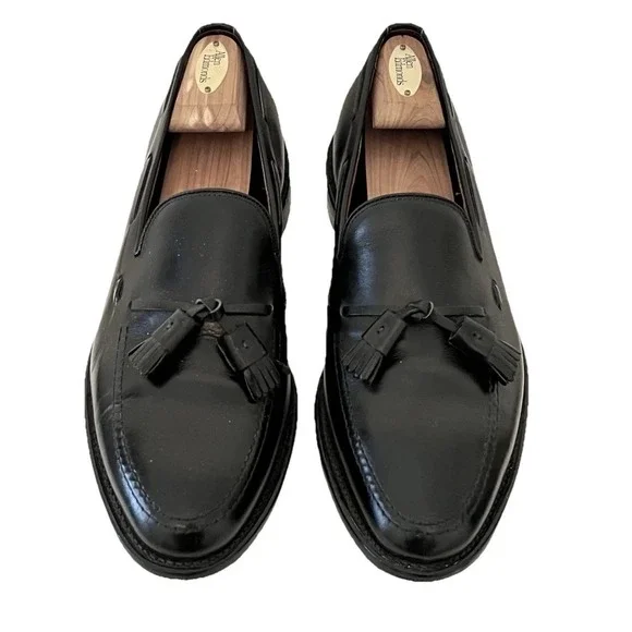 Allen Edmonds Grayson Mens 10.5 E Black Leather Tassel Loafers USA  Dress Shoe