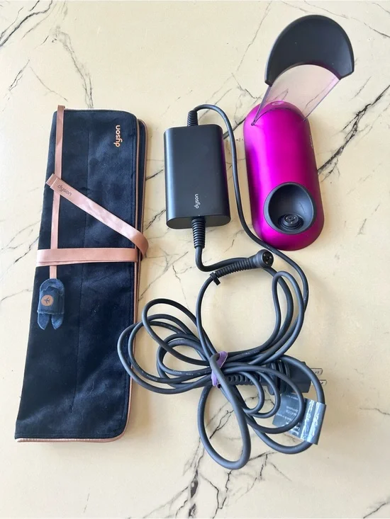 Magnetic charging cable, dock & velvet pouch for Dyson Corrale straightener