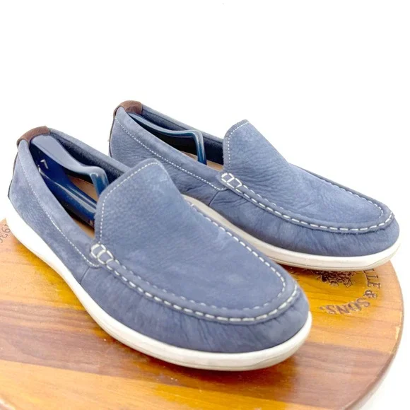 Cole Haan Grand.OS Loafers Mens 11.5 Blue C24689 Slip On Leather Moc Toe Preppy