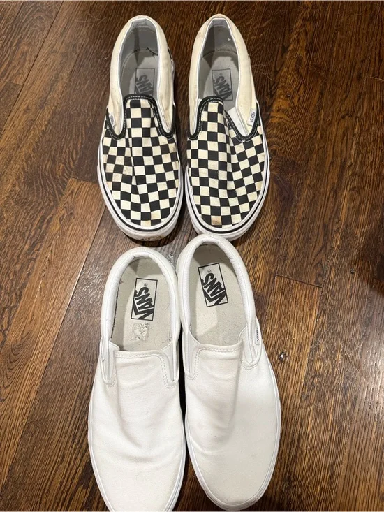 Vans bSlip-On Shoes - Checkerboard & White a