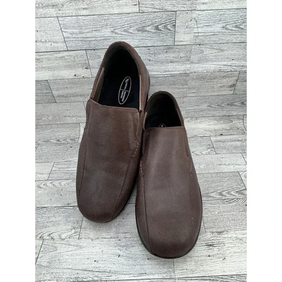 Aetrex G223M Maxum Lite Men 10 Wide Brown‎ Leather Slip On Loafers Orthopedic